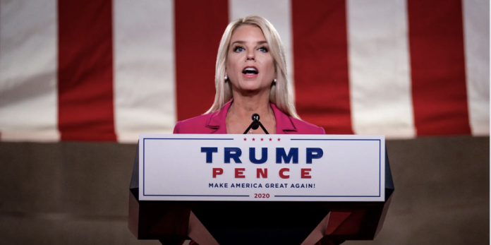 Pam Bondi at the 2020 Republican National Convention. Pete Marovich for The New York Times